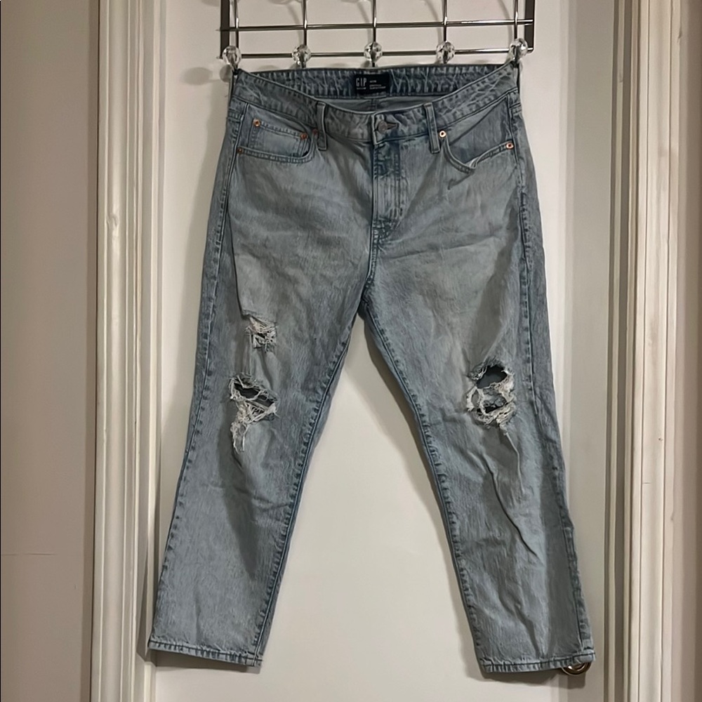 GAP Blue Relaxed Jeans with Vintage Distressing blk fri deal